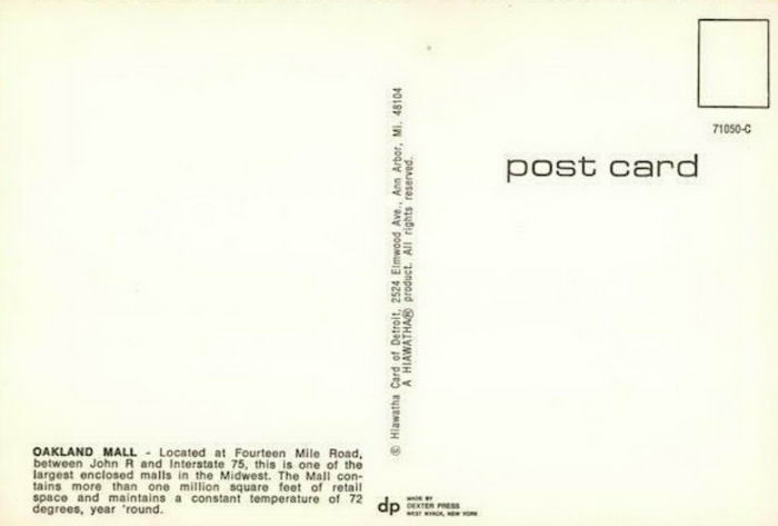 Oakland Mall - Old Post Card